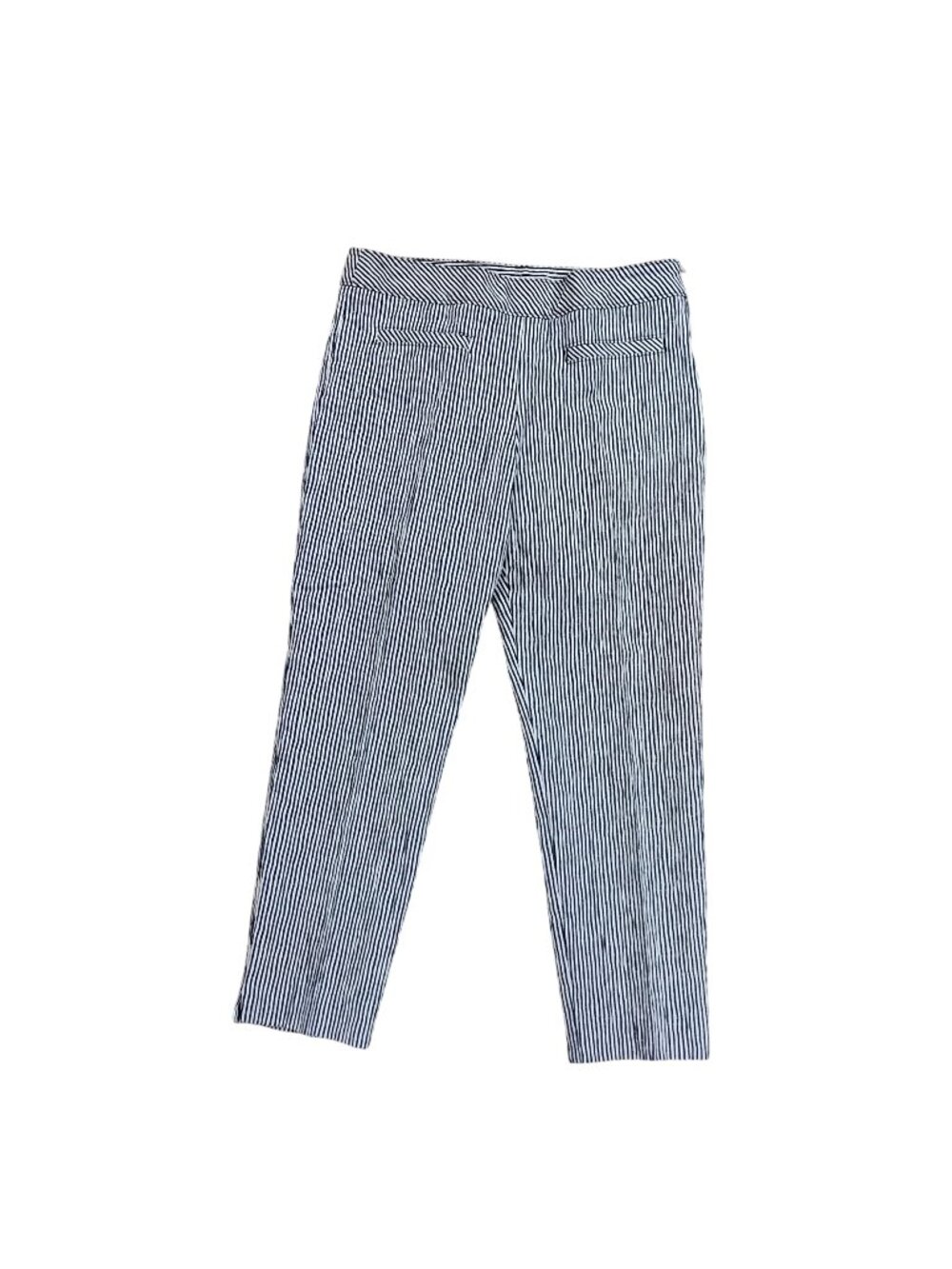 Trina Turk Womens 6 Cropped Pants Cotton Blend Blue/White Classic Style